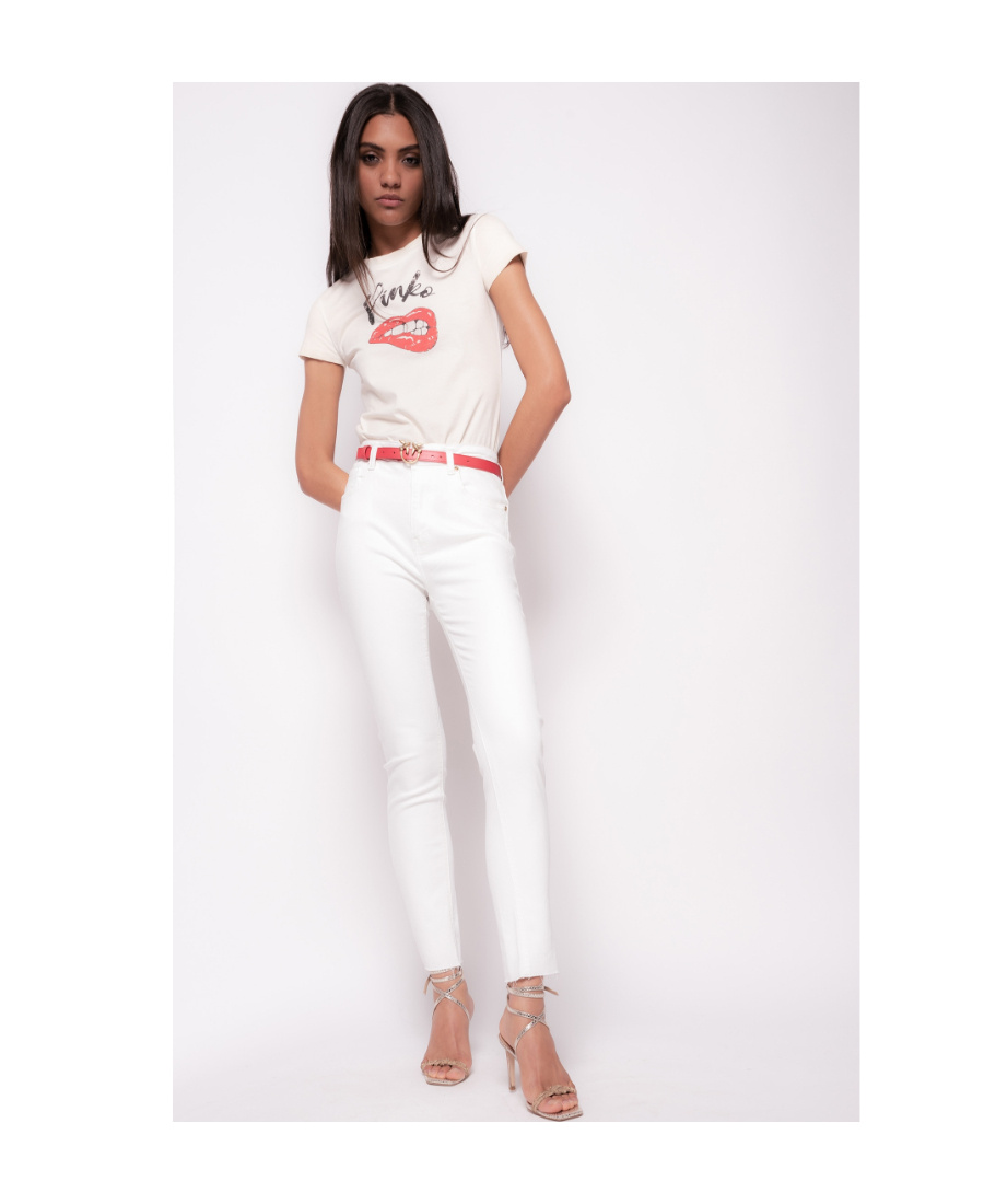 Pinko Susan 24 Logo-belt Jeans In White