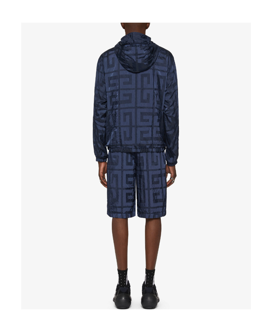 Givenchy 4g-jacquard Nylon Windbreaker Jacket In Blue