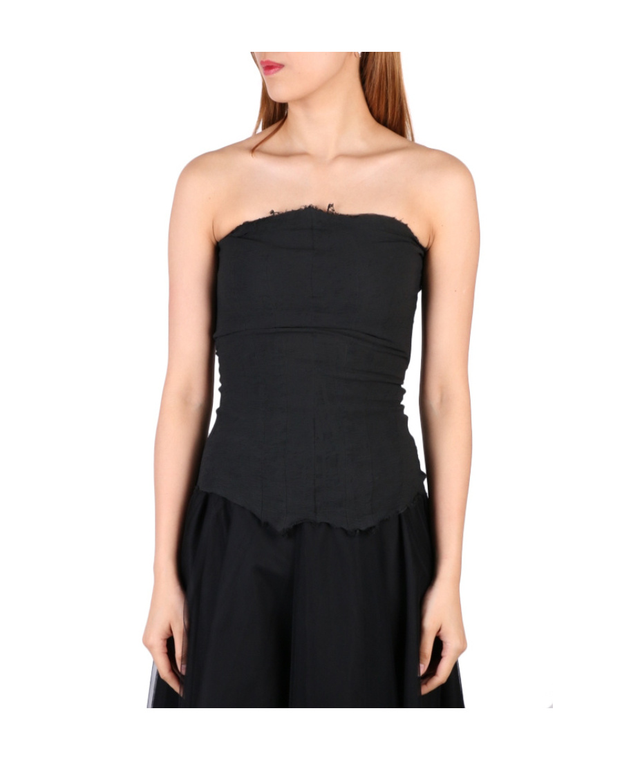 Marc Le Bihan Strapless Vest In Black