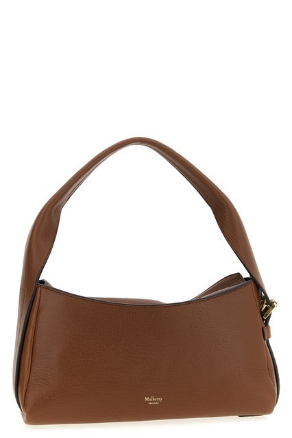 Mulberry Adjustable Strap Dual Front Pockets Textured Finish Shoulder Bag In Brown