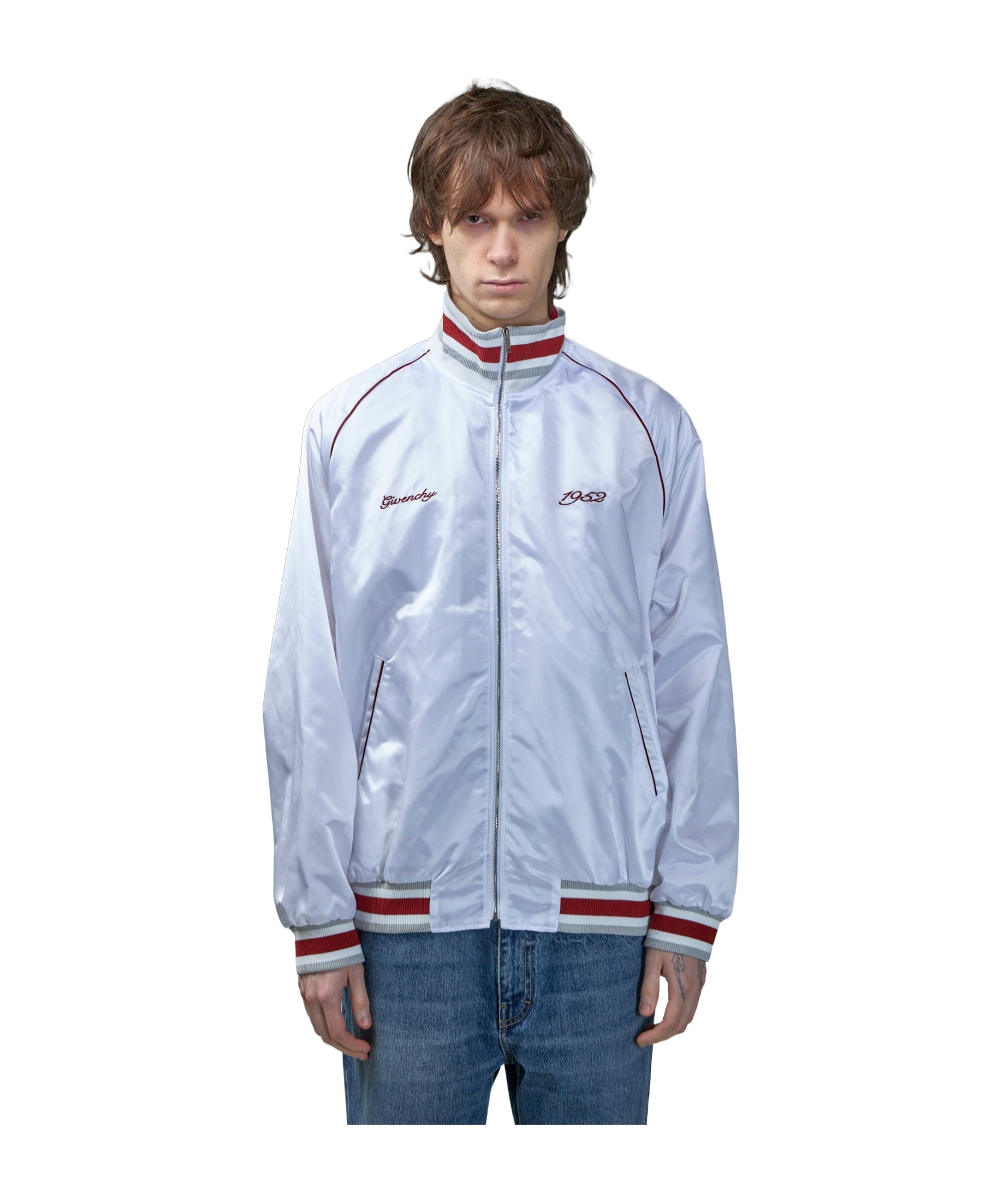 Givenchy Logo Embroidered Bomber Jacket In White