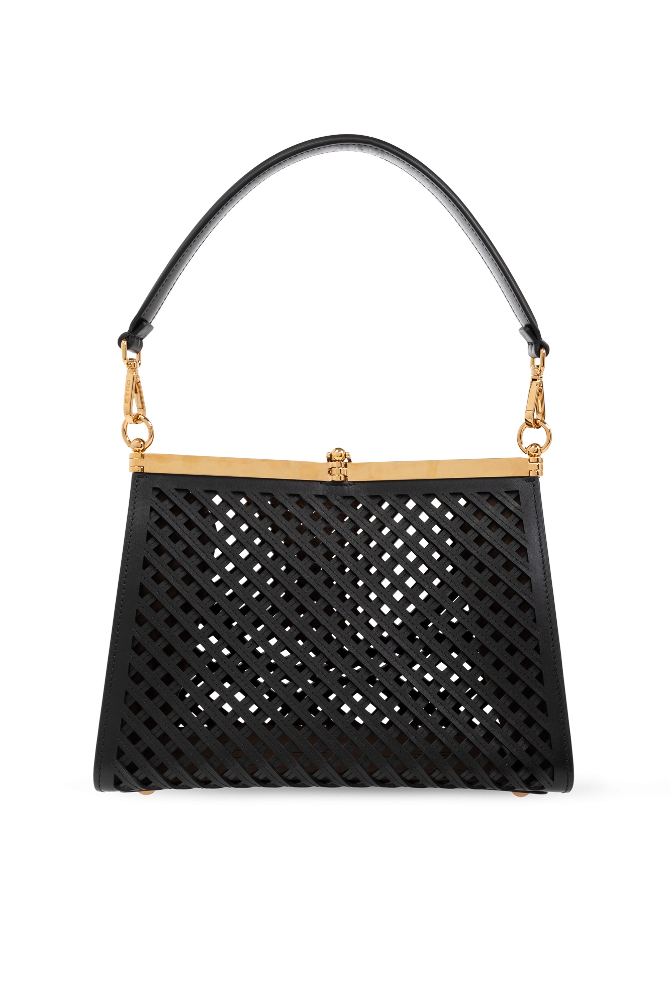 Etro Logo Shoulder Bag In Black