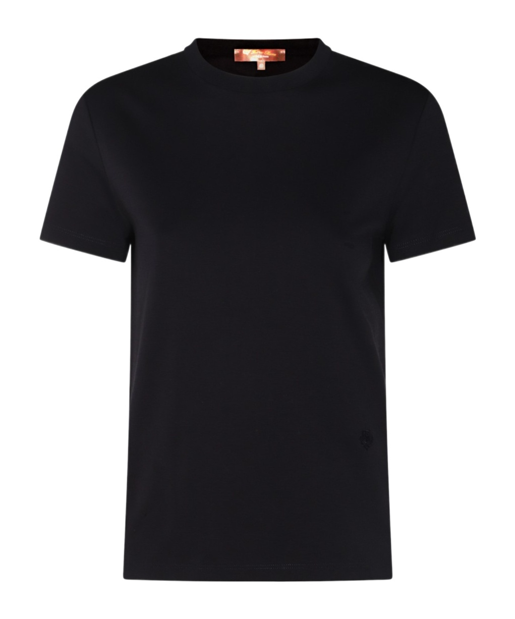 Loro Piana Open-necked Black Shirt In Black