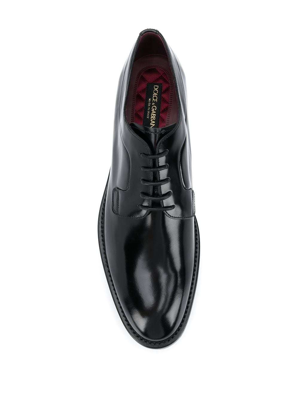 Dolce & Gabbana Brushed Leather Derby Shoes In Black
