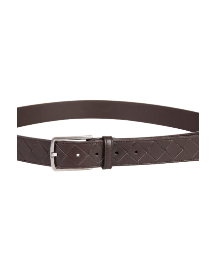 Bottega Veneta Intrecciato Woven Belt In Black