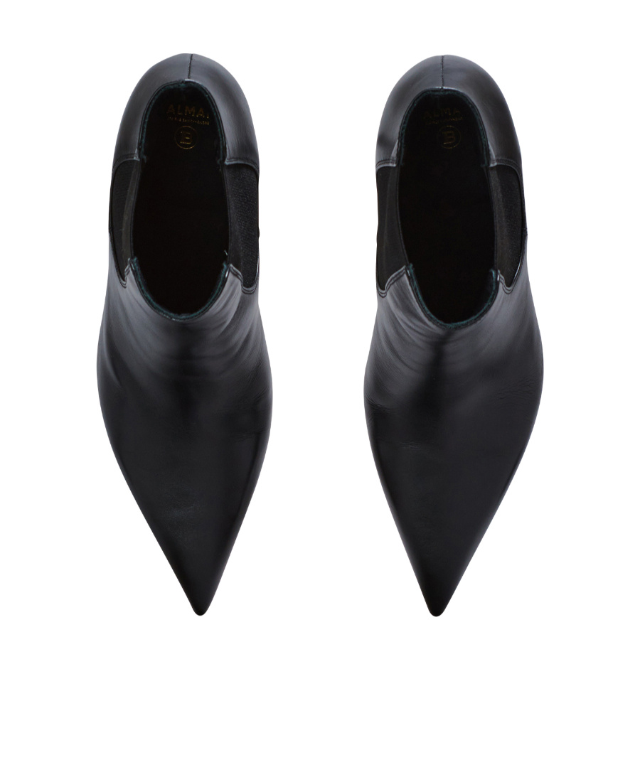 Balmain Sculpted-heel Patent-finish Leather Boots In Black