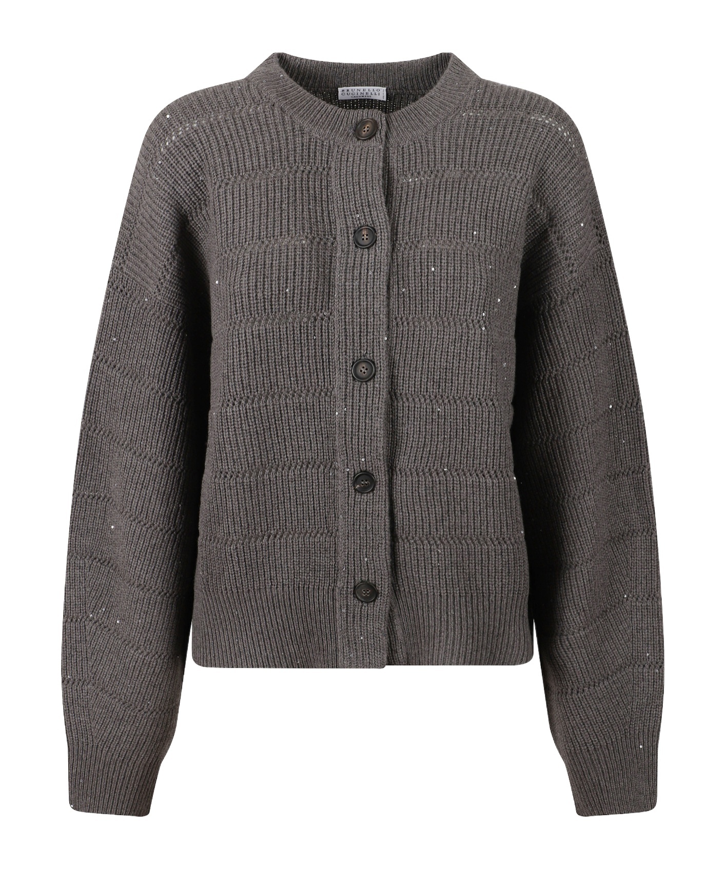 Brunello Cucinelli Long Sleeved Cardigan In Brown