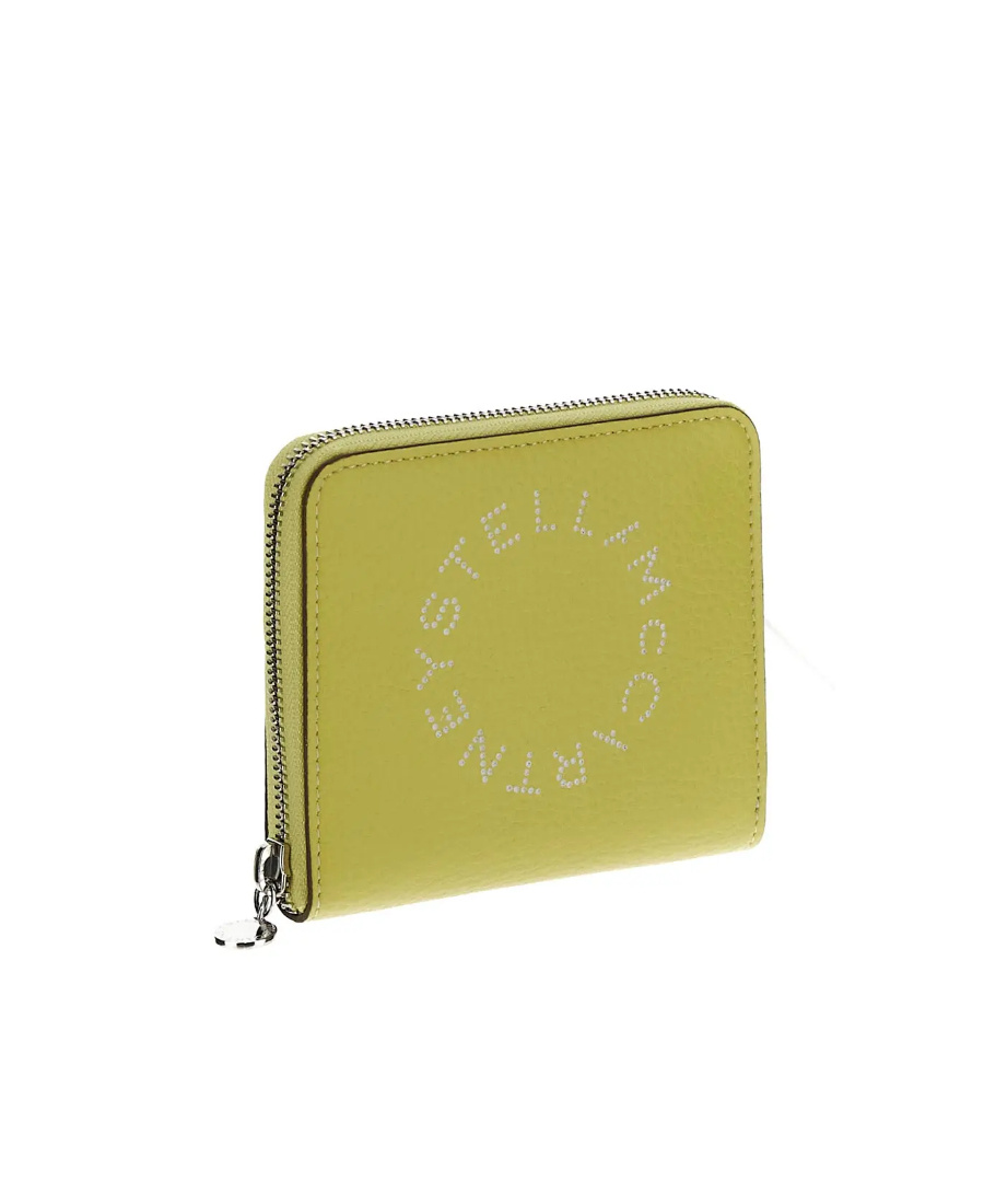 Stella Mccartney Logo-printed Zip-around Wallet In Yellow