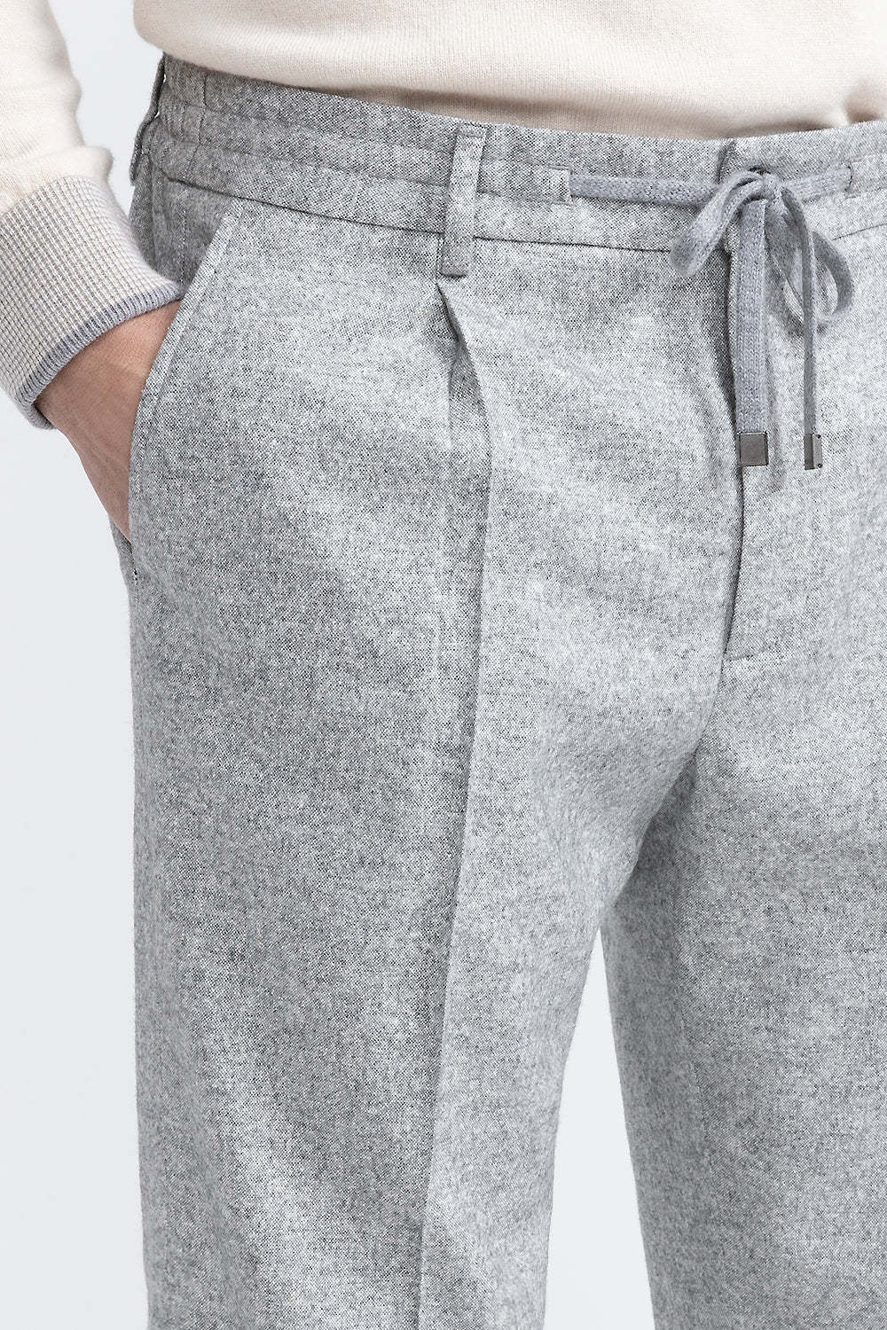 Peserico Elastic Waist Casual Pants In Gray