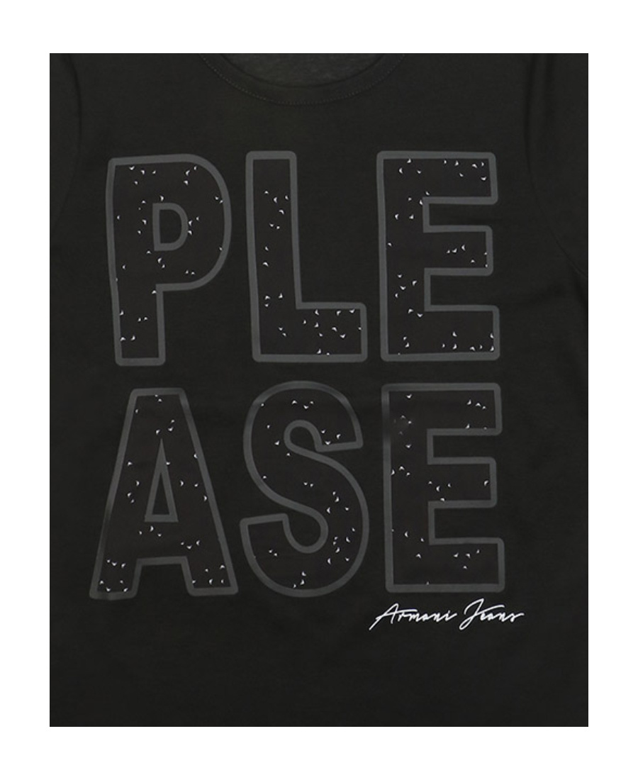 Shop Armani Jeans Printed T-shirt In Black