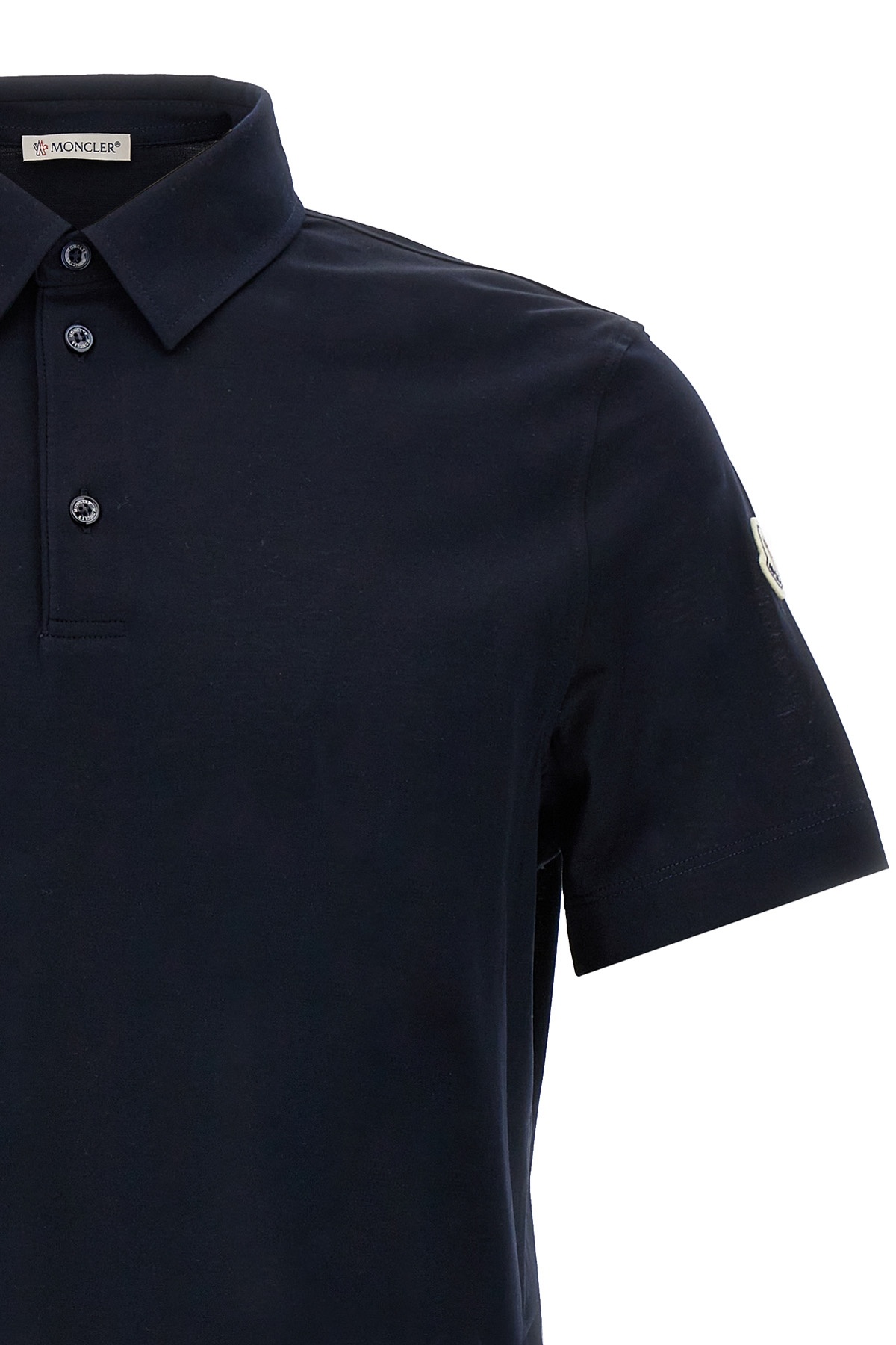 Moncler Short-sleeved Polo Shirt In Blue