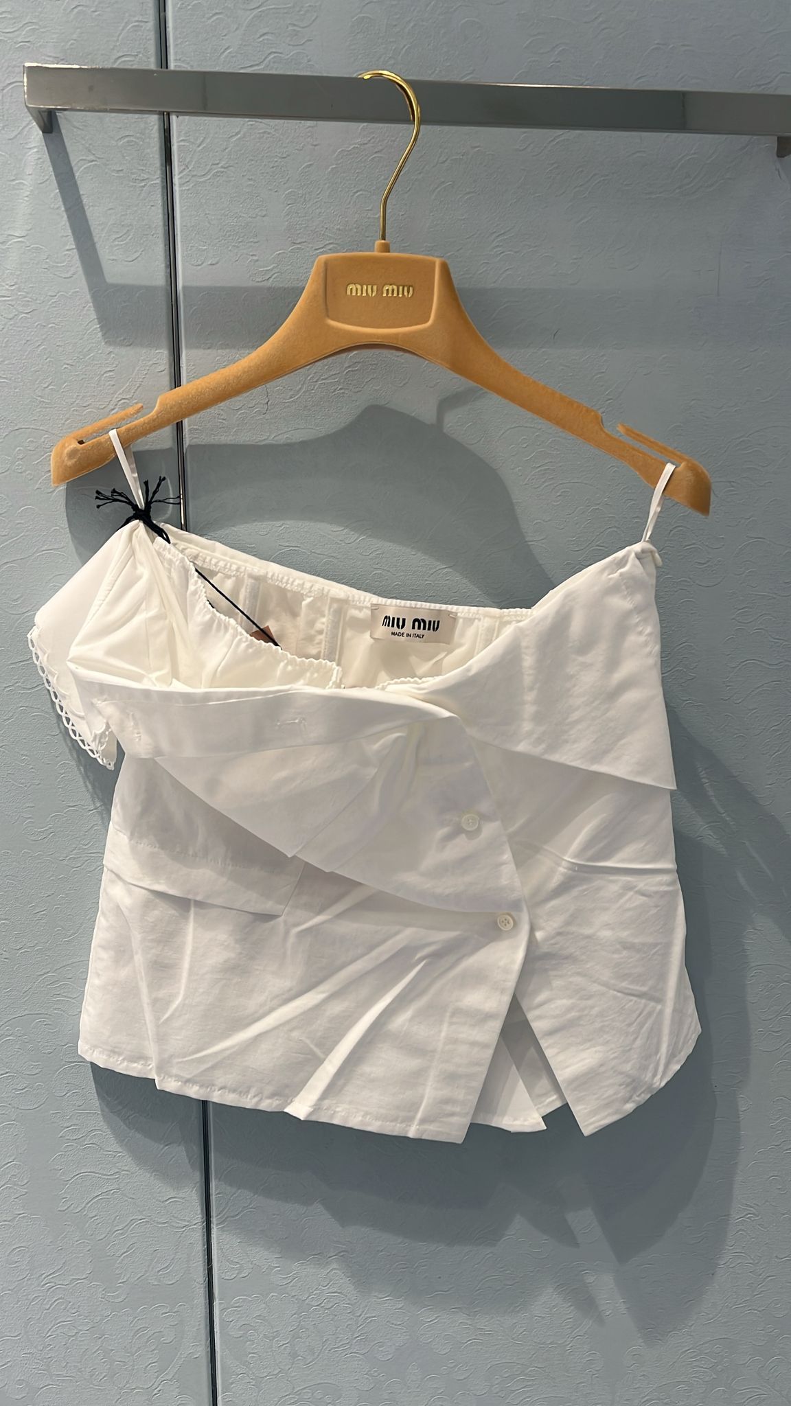 Miu Miu Suspender Top In White