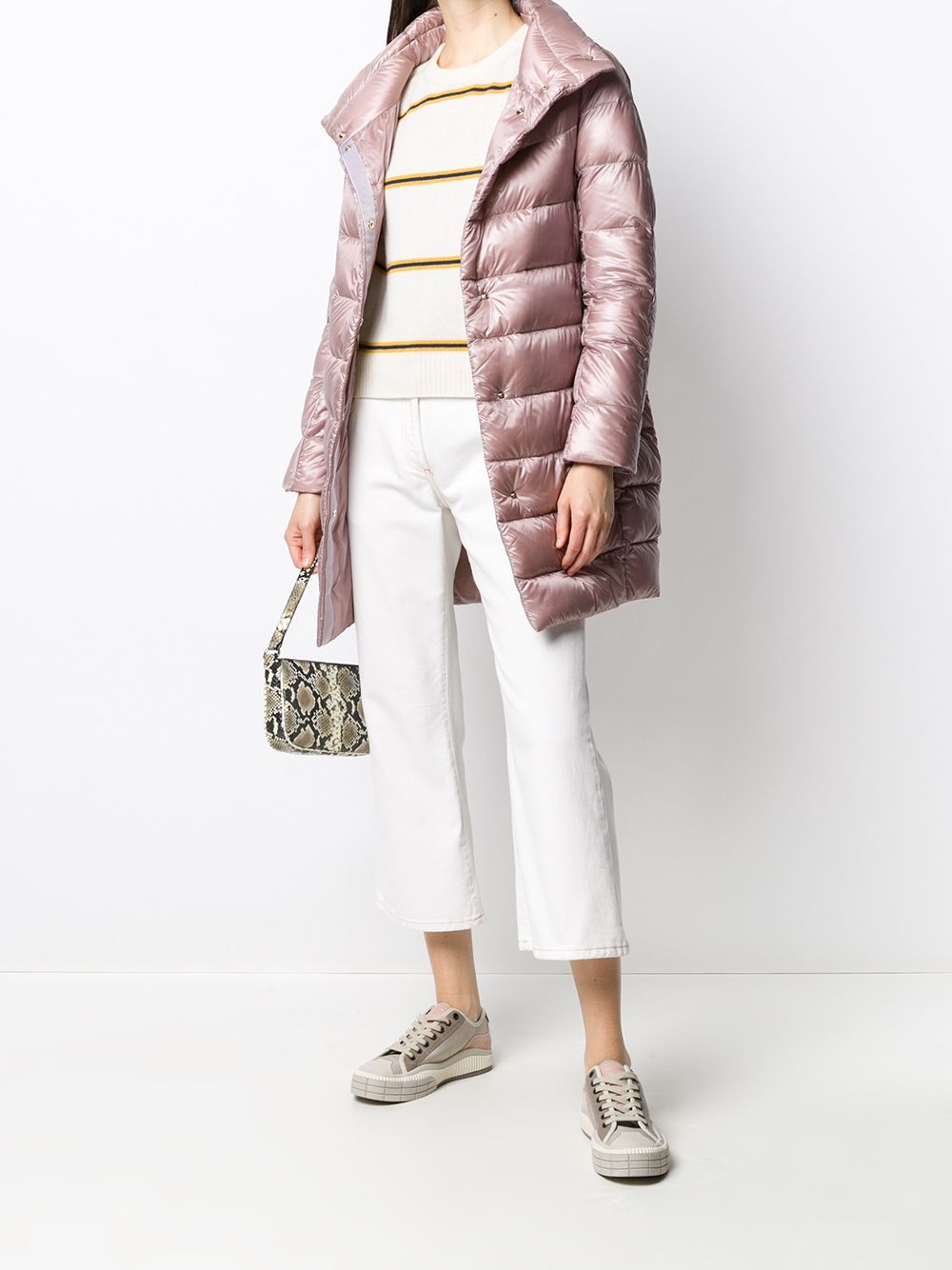 Herno Ultralight Quilted Coat In Nude