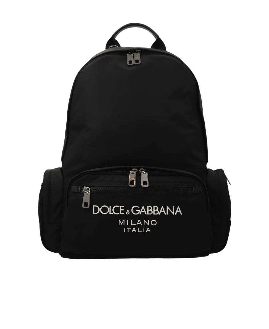 Dolce & Gabbana Nylon Backpack With Logo In Black