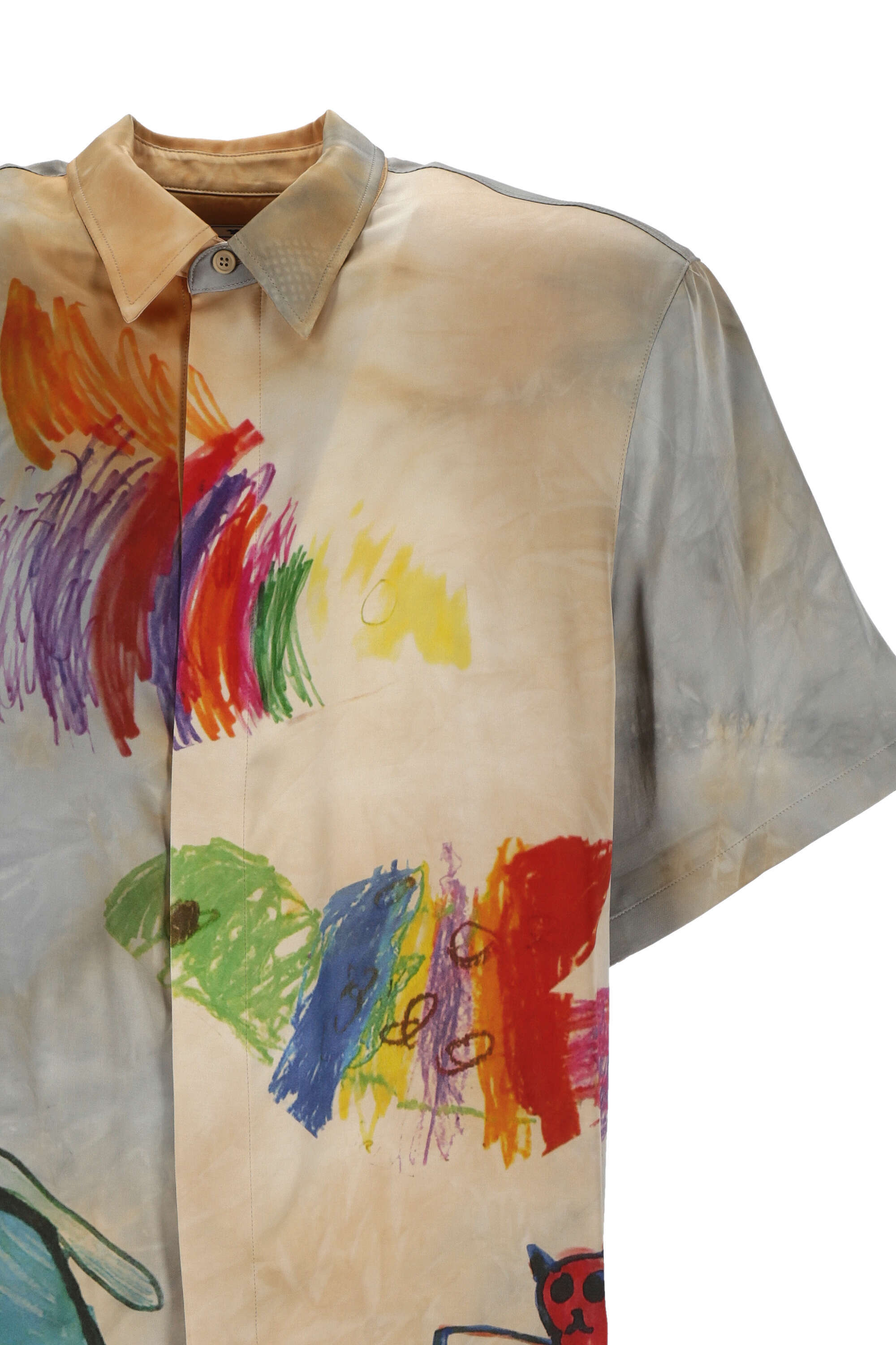 Off-white Cartoon Satin Shirt In Gray