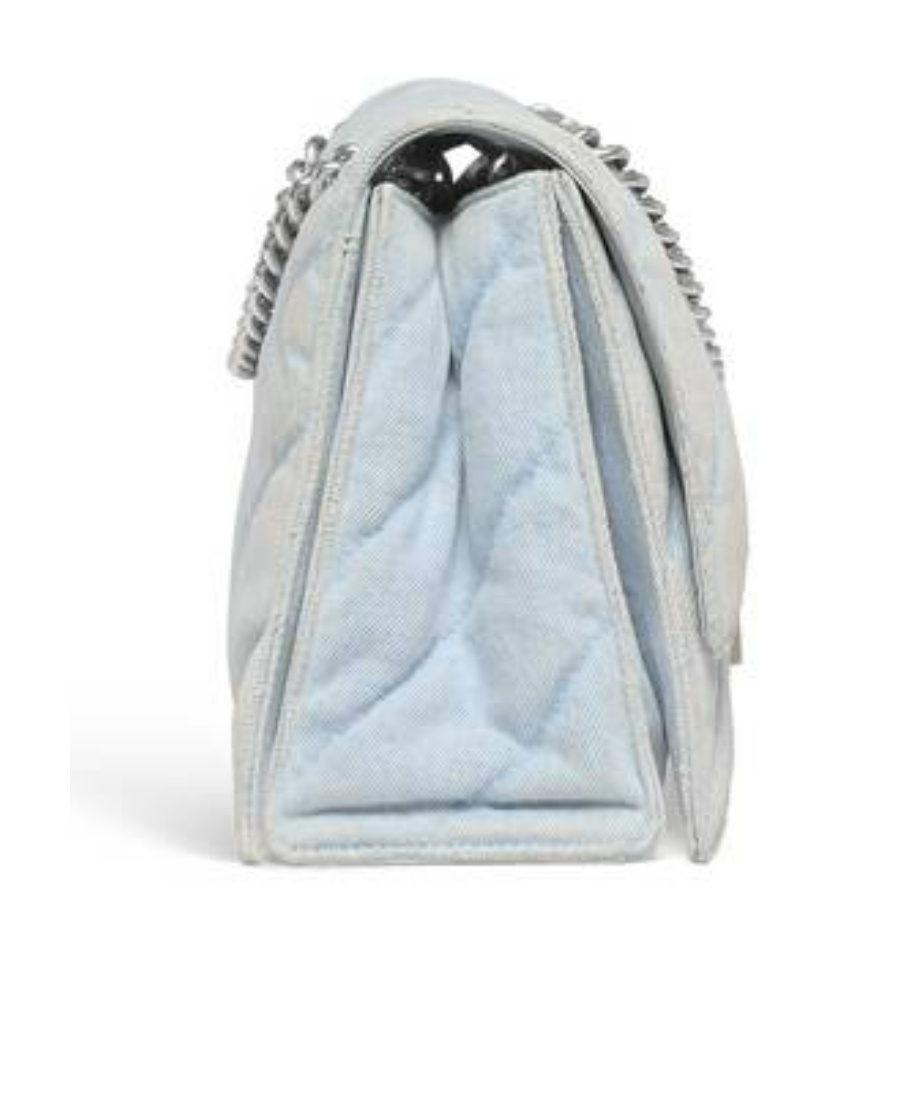 Balenciaga Medium Crush Quilted Denim Shoulder Bag In Blue