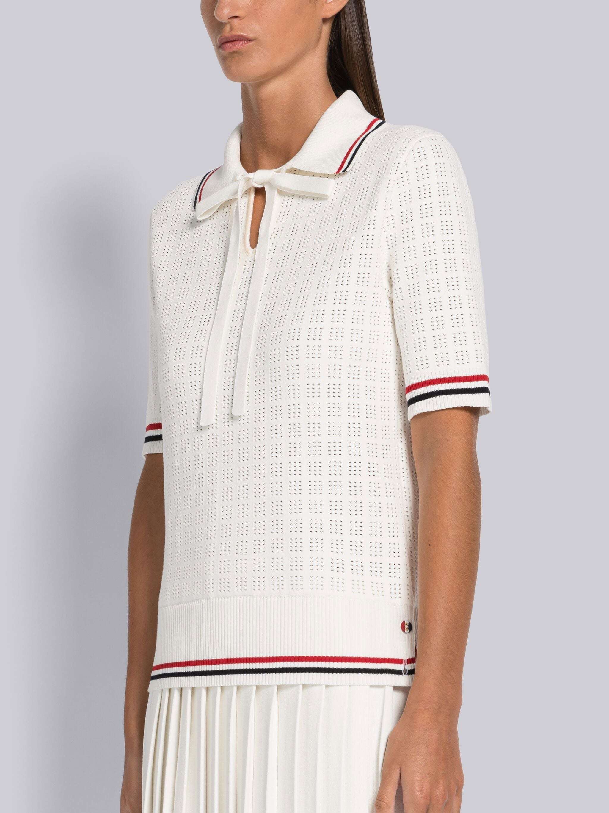 Thom Browne Rwb Polo In White