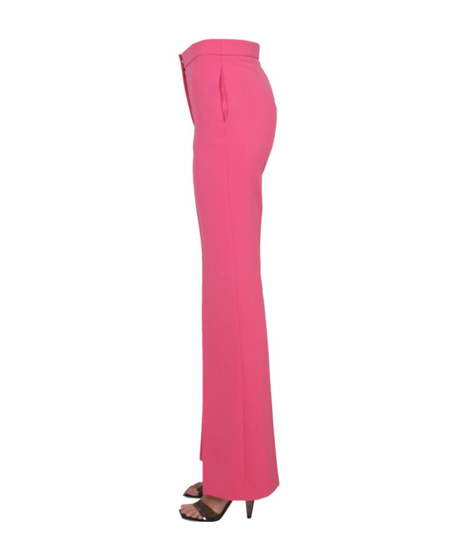 Moschino High-waisted Straight Leg Trousers With Belt Loops In Pink