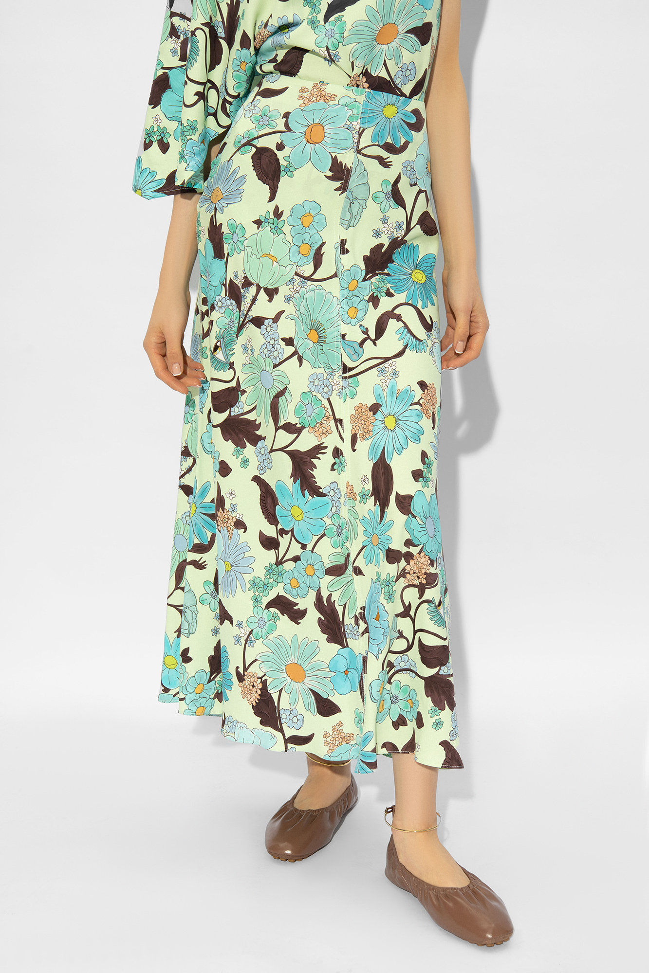 Stella Mccartney Lady Garden Print Maxi Skirt In Multicolor