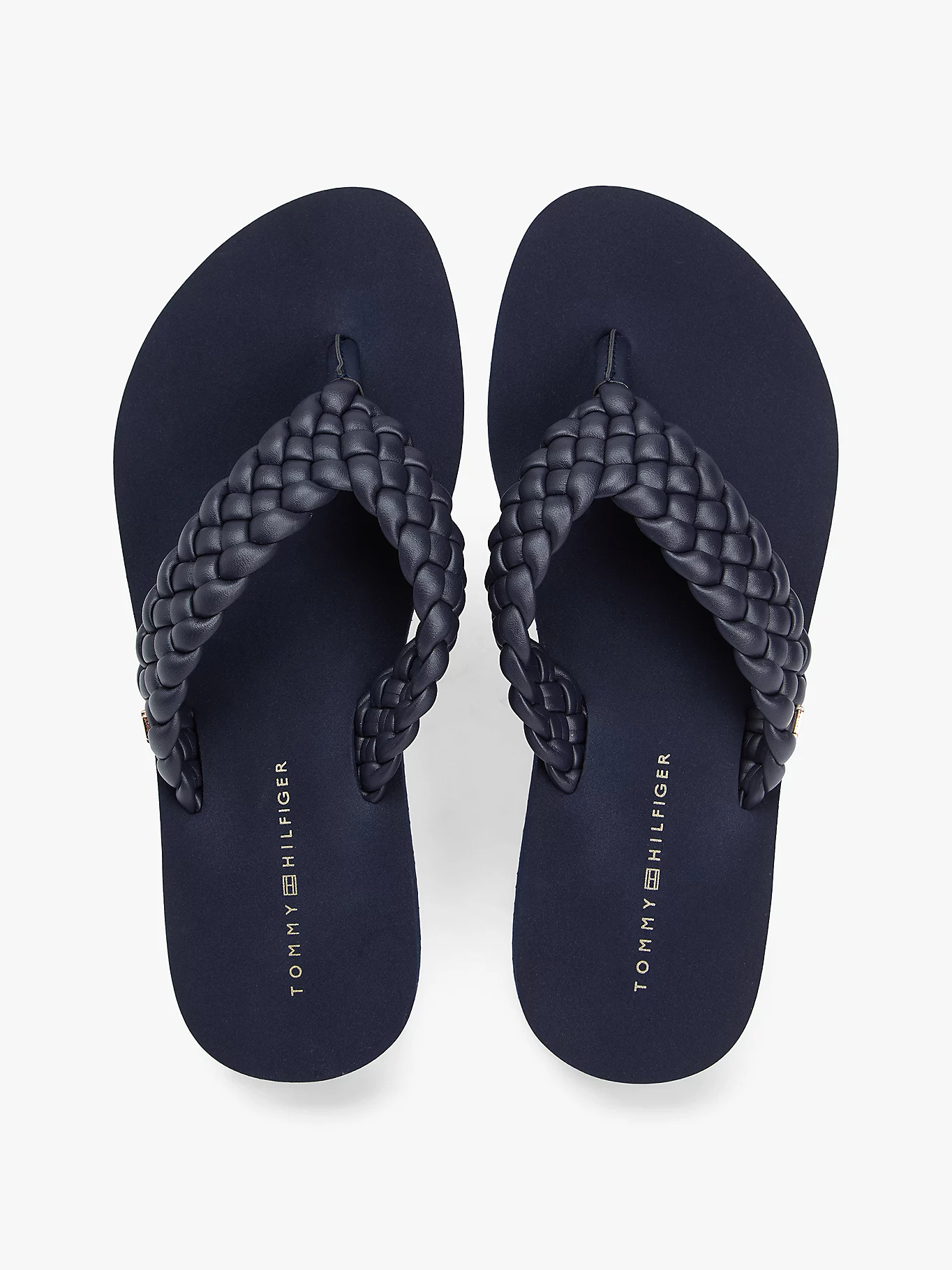 Tommy Hilfiger 38mm Braided Platform Flip-flops In Blue