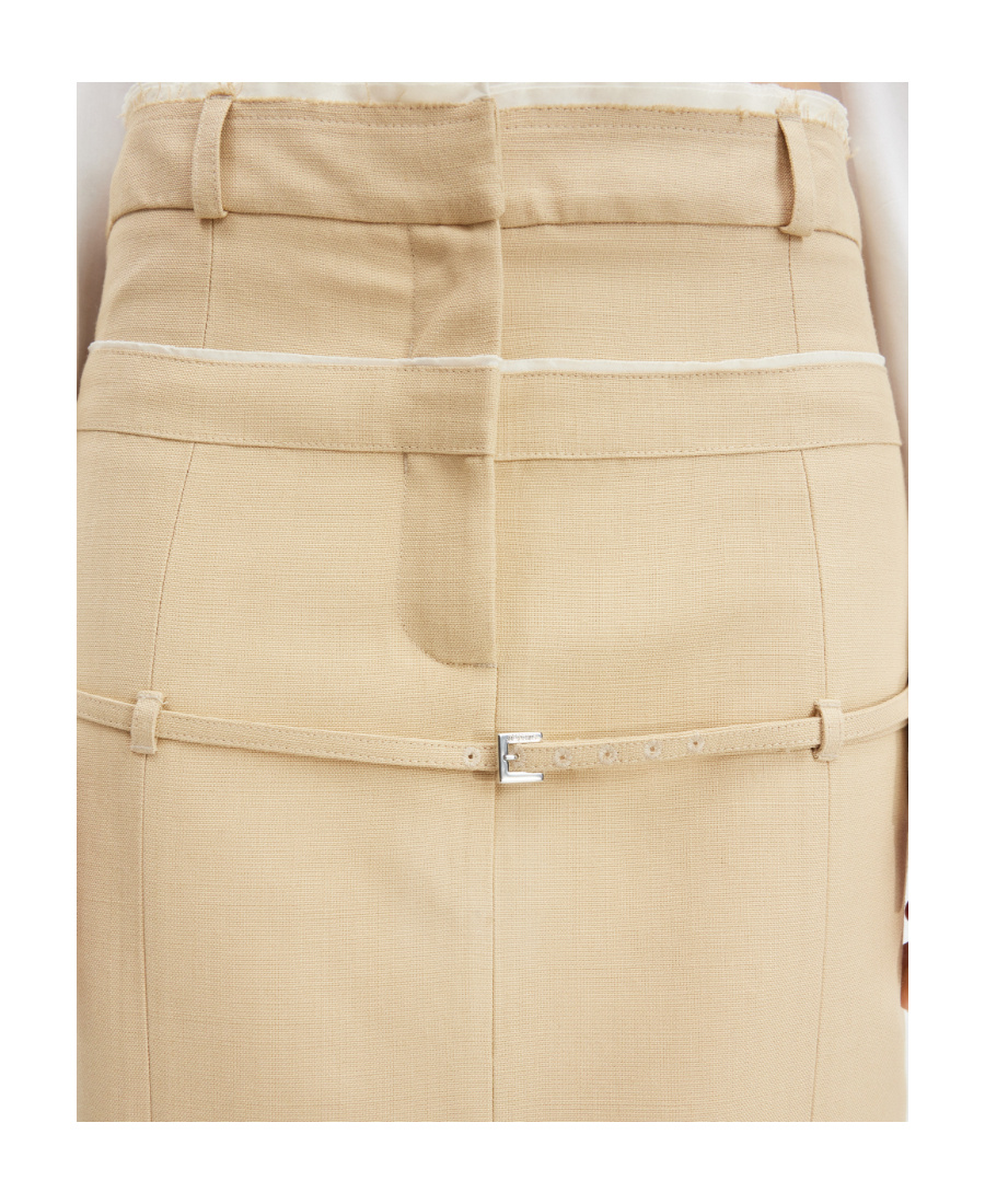 Jacquemus La Jupe Caraco Pencil Skirt In Nude