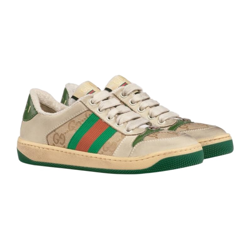 Gucci Gg Supreme Web Sneakers In Nude