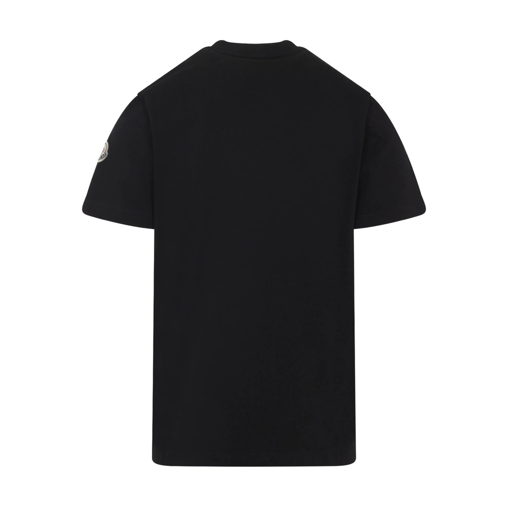Moncler Logo Embroidered Crew Neck T-shirt Patch In Black