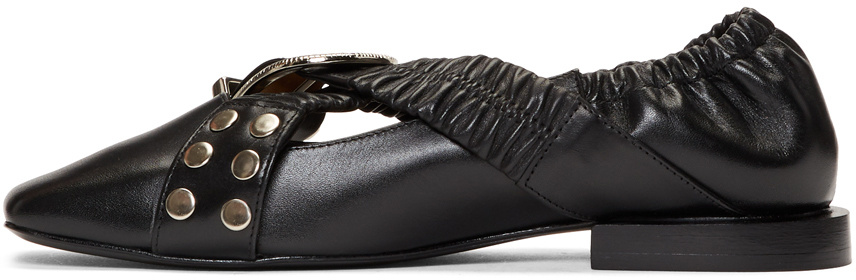 Toga Buckle Ballet Shoes In Black