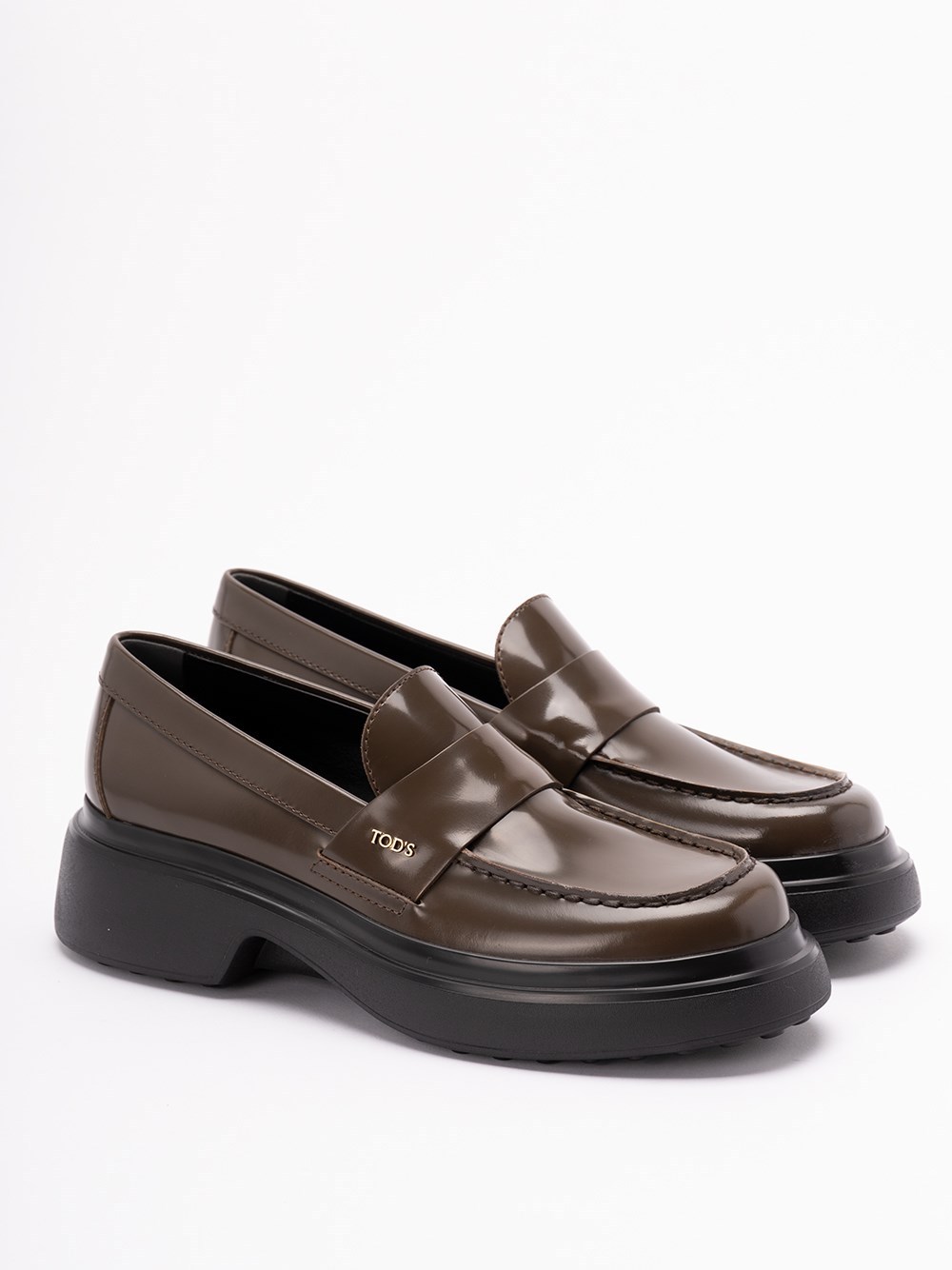 Tod's Sole Loafers In Brushed Calfskin In Brown