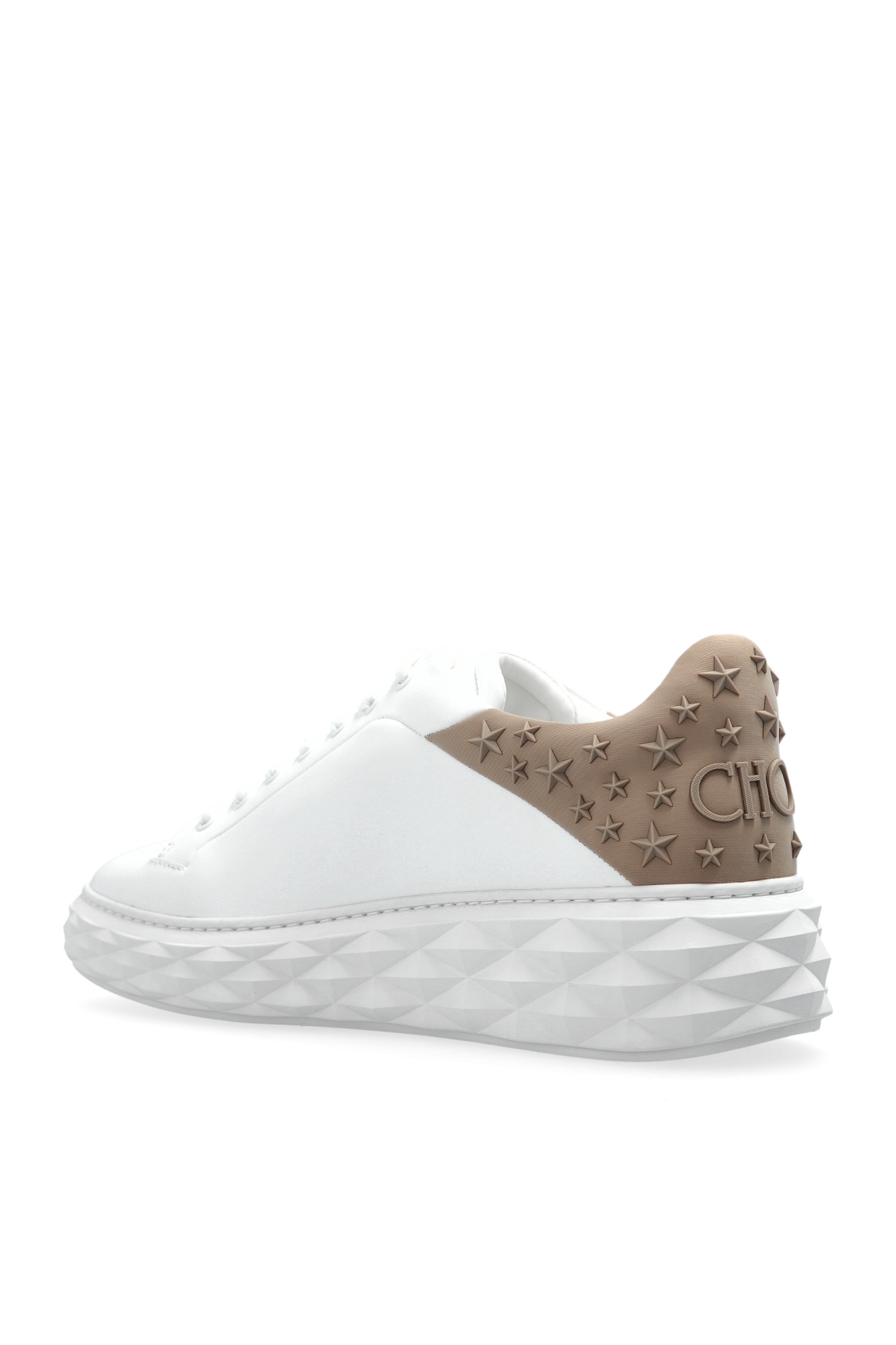 Jimmy Choo Diamond Maxi Sneakers In White