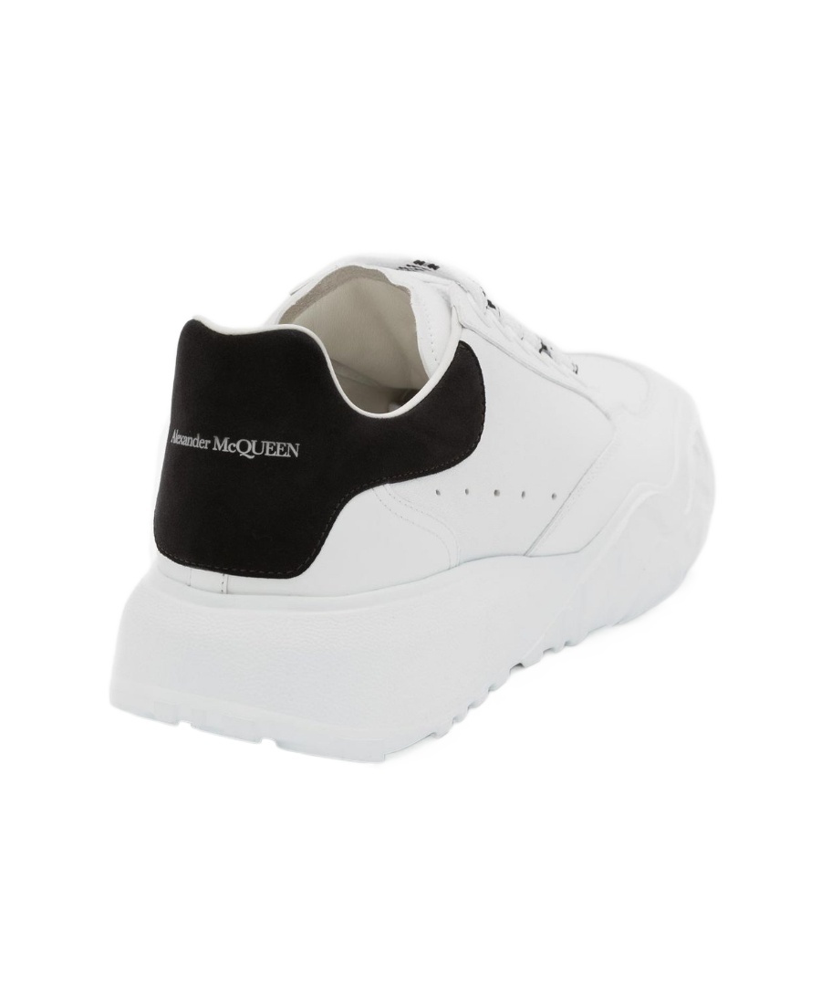 Alexander Mcqueen White And Black Runner Oversized Sneakers In White