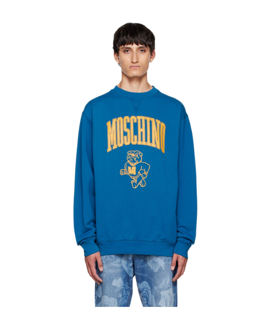 Moschino Blue Varsity Sweatshirt In Blue
