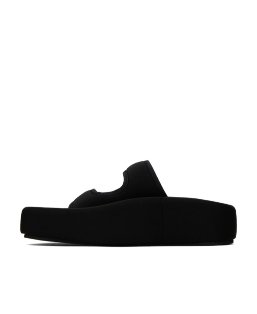 Mm6 Maison Margiela Open-toed Flat Slippers In Black