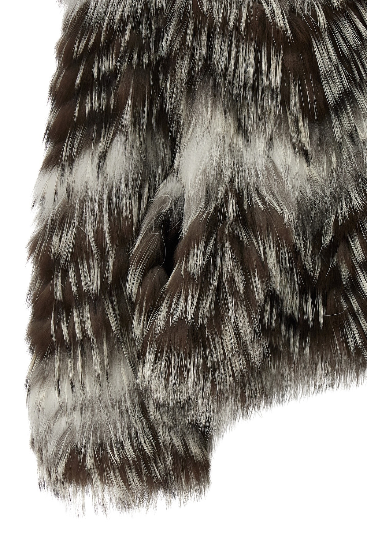 Yves Salomon Textured Faux Fur Jacket Belted In Gray