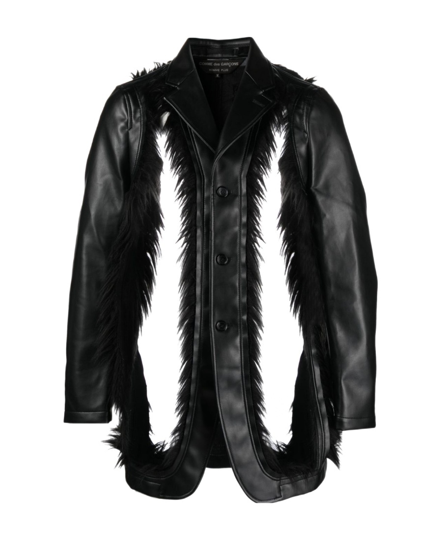 Comme Des Garçons Cut-out Single-breasted Blazer In Black
