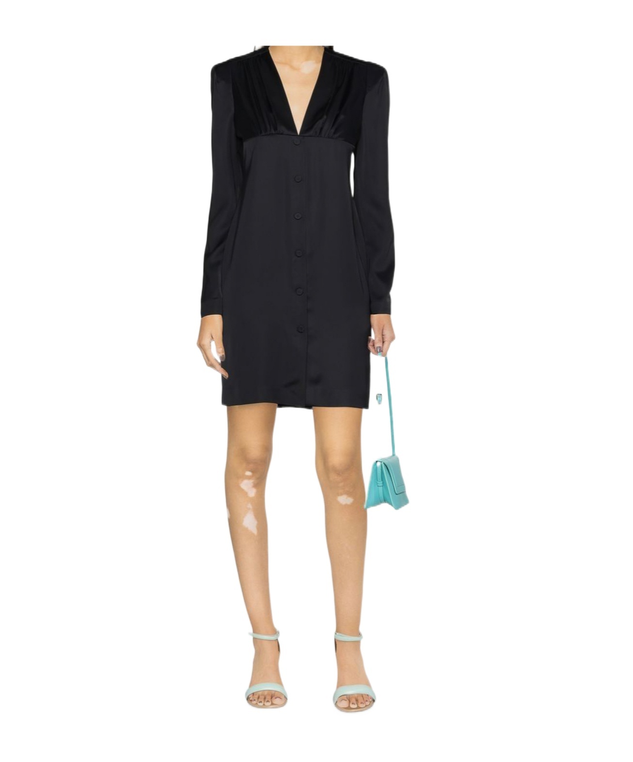 Philosophy Di Lorenzo Serafini Woman Short Dress Midnight Blue Size 4 Viscose In Black