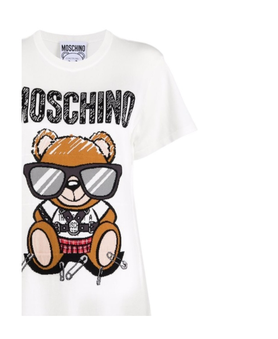 Moschino A Round-necked Logo Dress In White