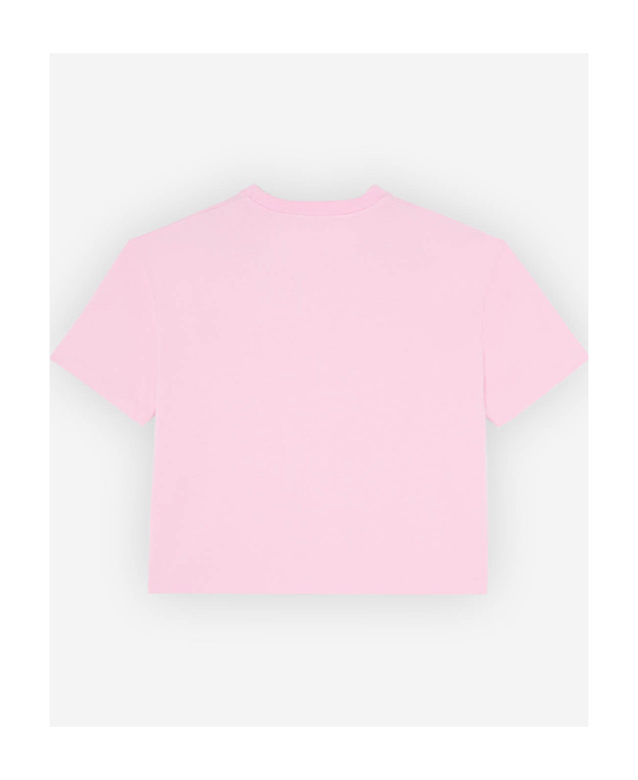 Maison Kitsuné Embroidered Logo Cropped T-shirt In Pink