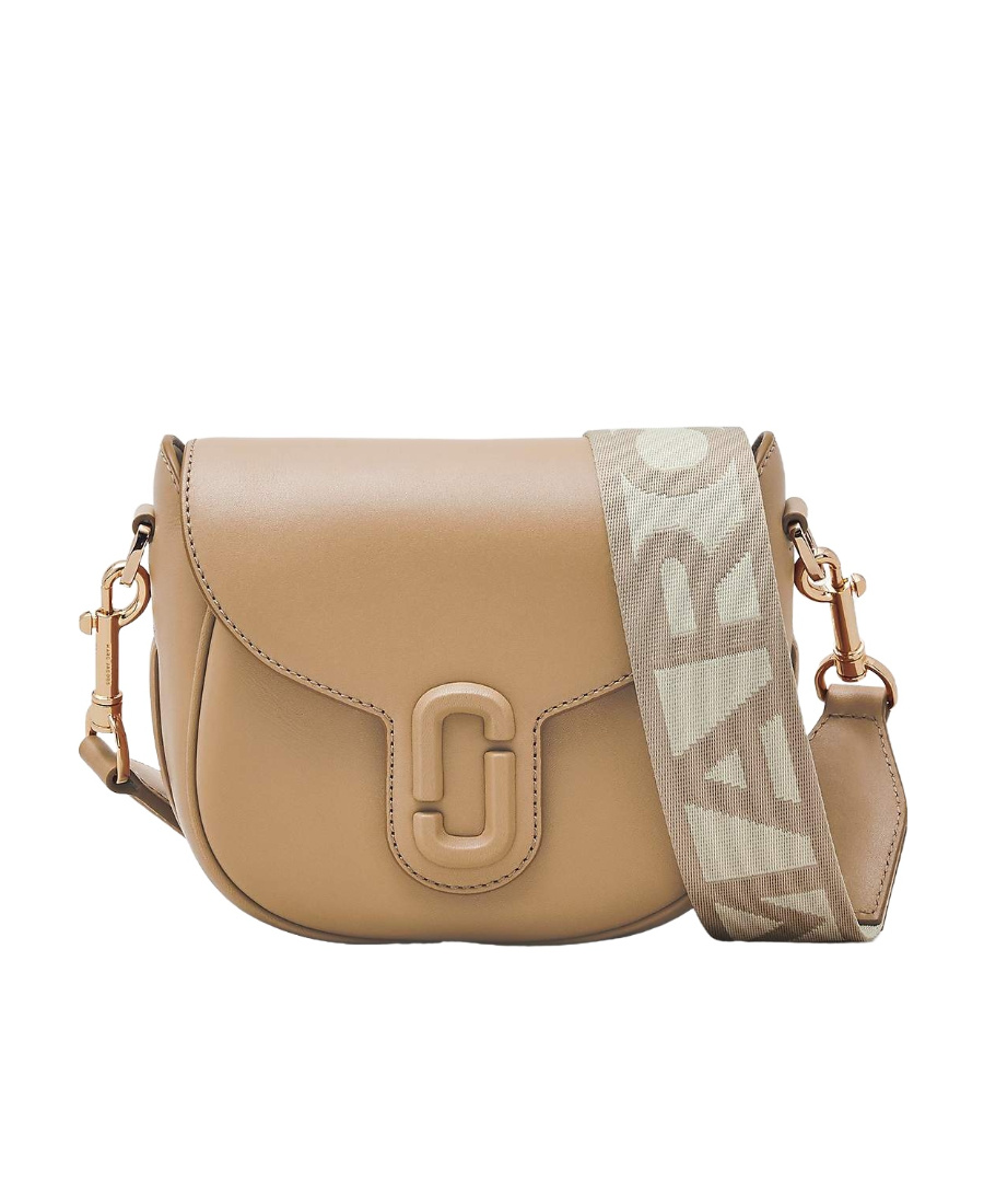 Shop Marc Jacobs The Covered J Marc Saddle Bag In Nude
