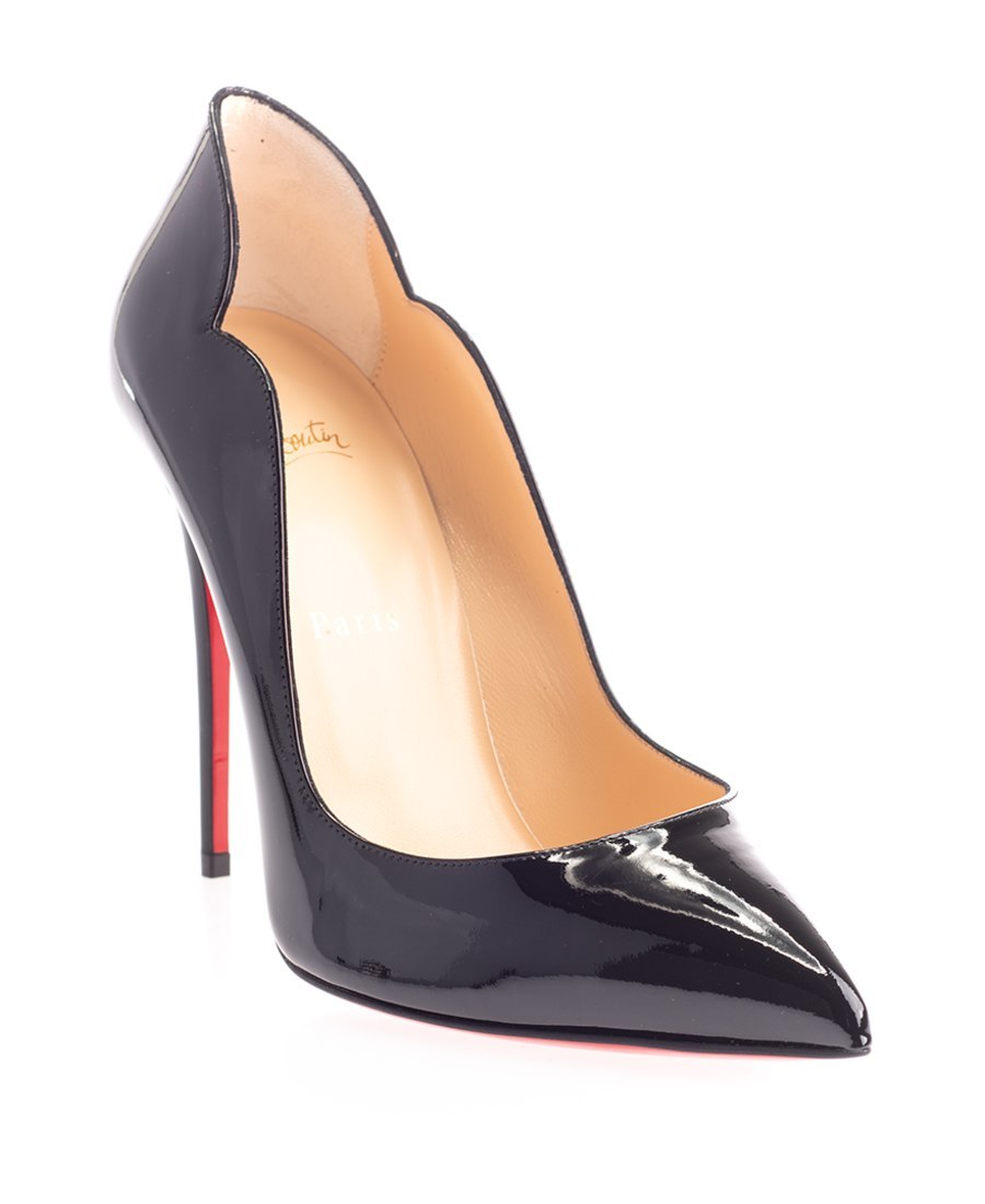 Christian Louboutin Hot Chick Black Patent Leather Pumps In Black