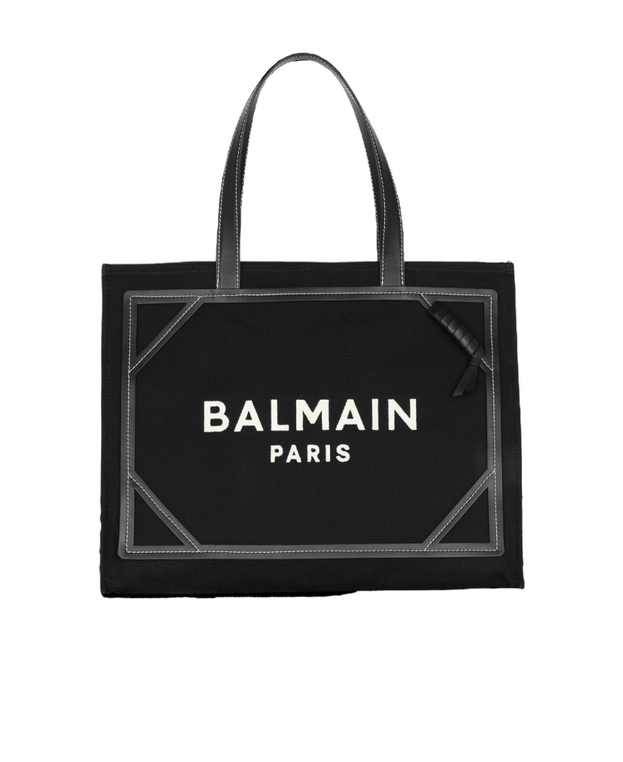 Balmain B-army 42 Canvas Tote Bag In Black