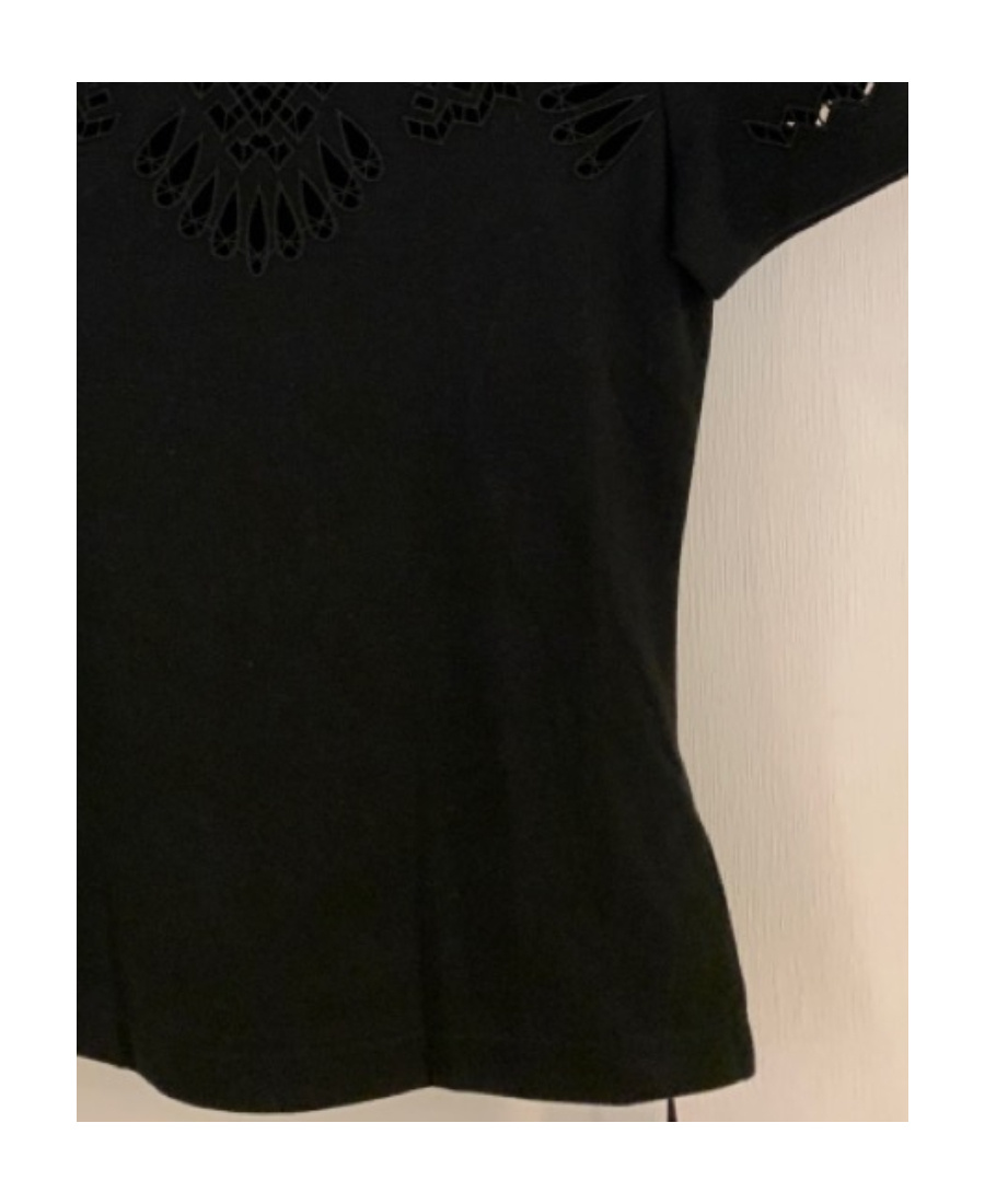 Ermanno Scervino Geometric Pattern Hollowed-out T-shirt In Black