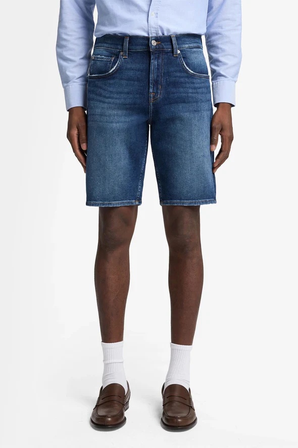 7 For All Mankind Denim Shorts In Blue