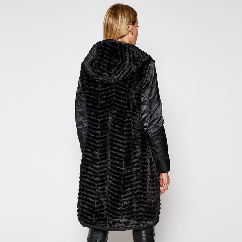 Shop Ea7 A Cotton-padded Suit With A Hooded Jacket In Black
