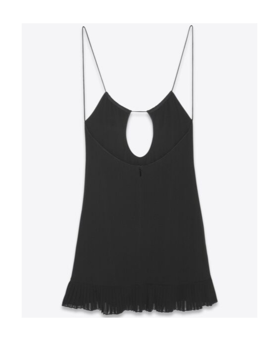 Saint Laurent Cut-out Detail Slip Dress In Black