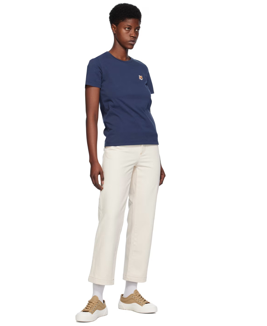 Maison Kitsuné Navy Fox Head T-shirt In Blue