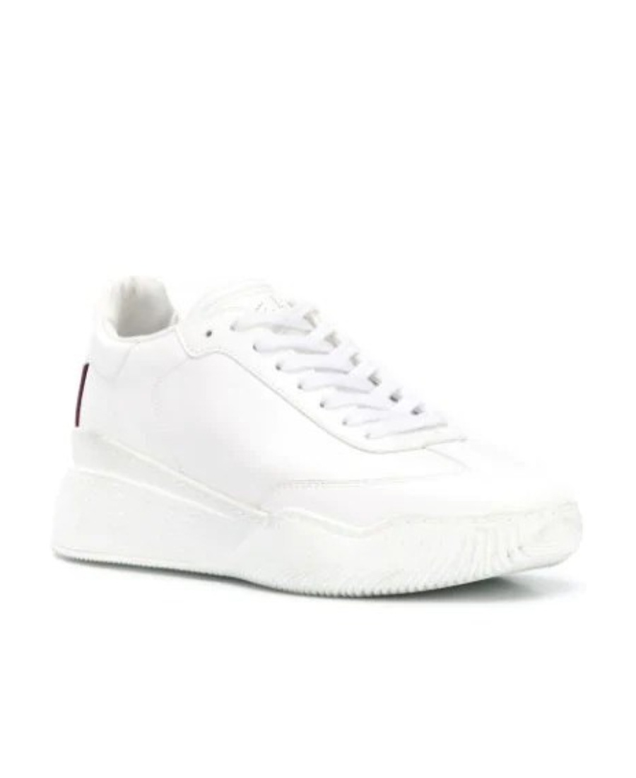 Stella Mccartney Loop Logo-embossed Vegetarian Leather Sneakers In White