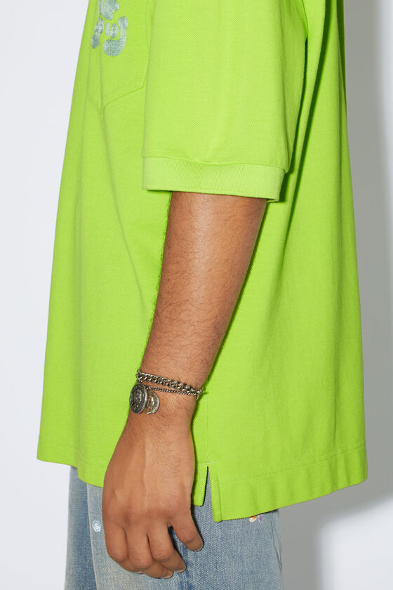 Acne Studios Drop Shoulder Polo Shirt In Green