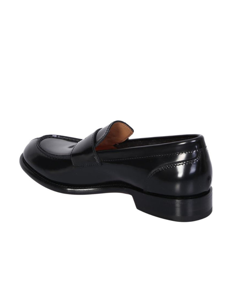 Santoni Leather Loafers In Black
