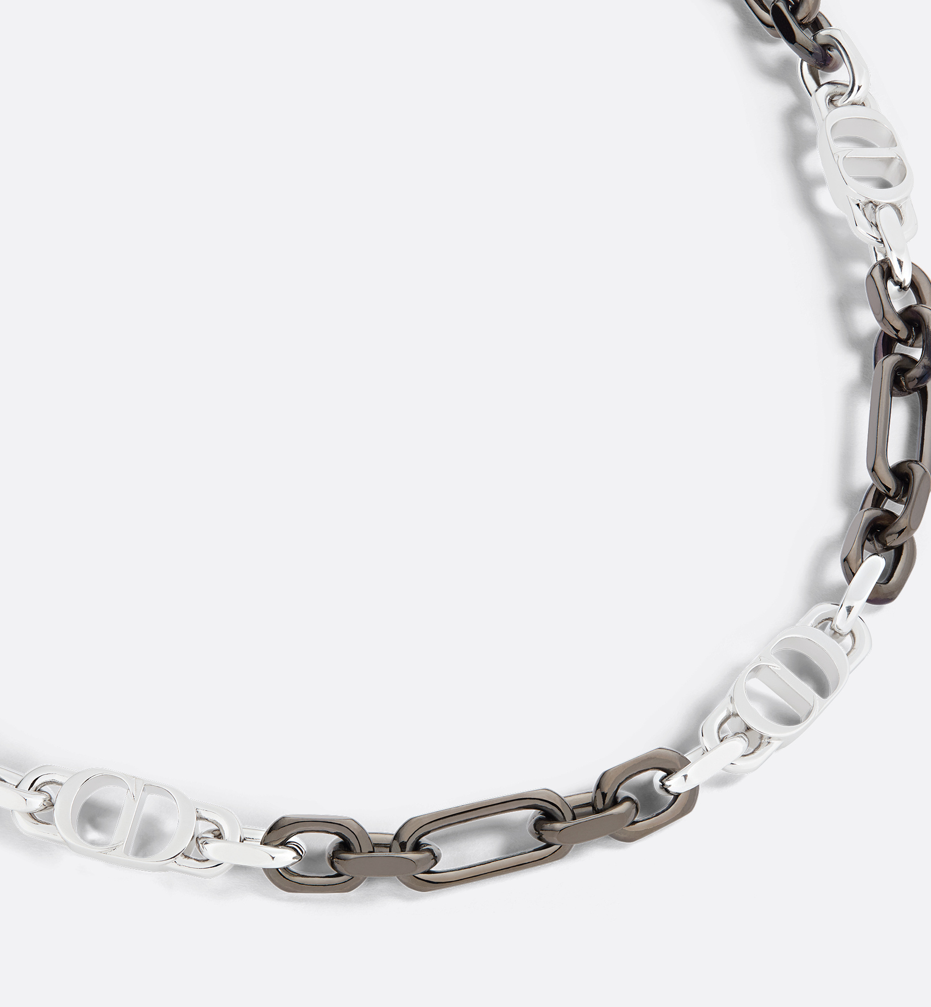 Dior Icon Chain-link Necklace In Gray